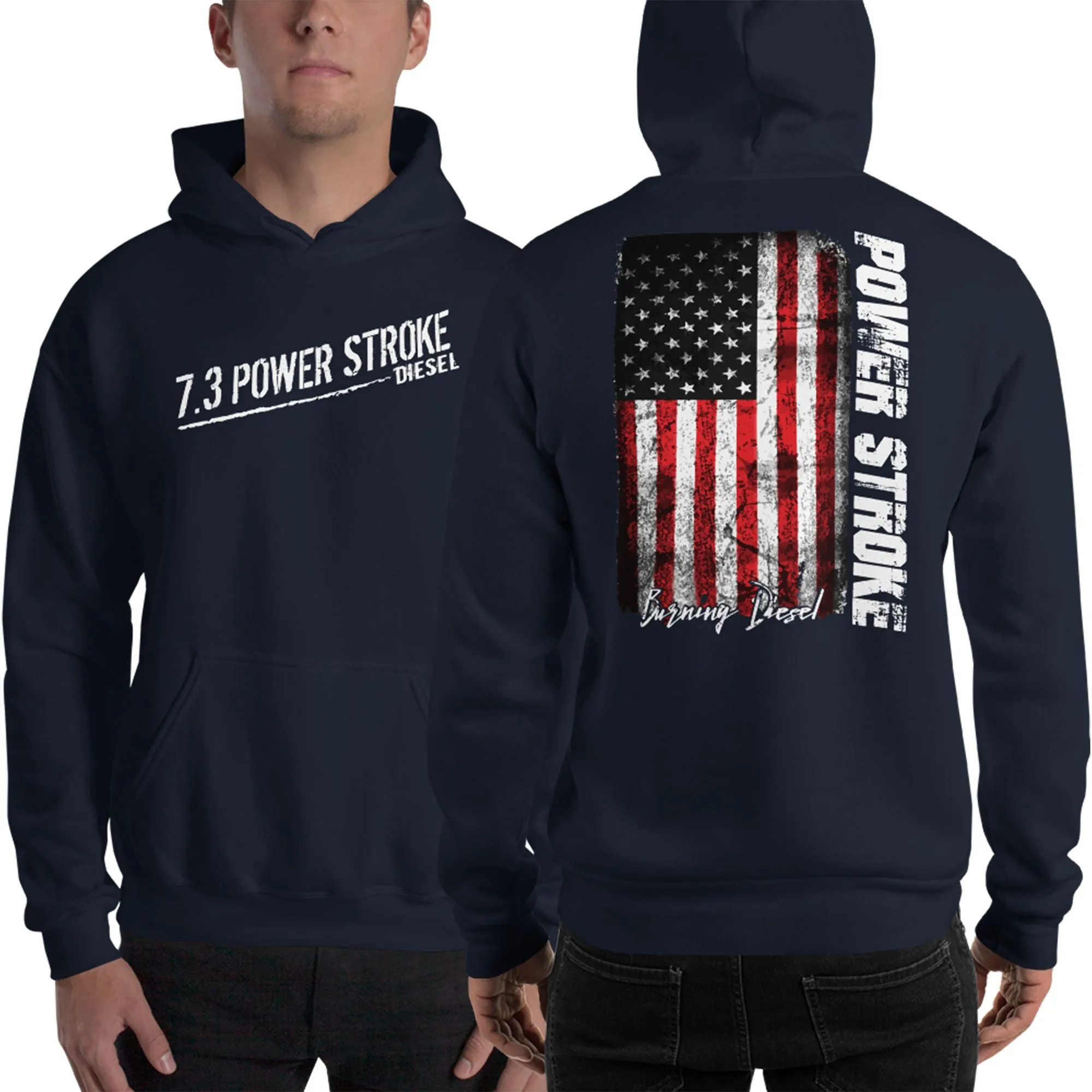 7.3 Power Stroke Diesel Hoodie, American Flag Sweatshirt