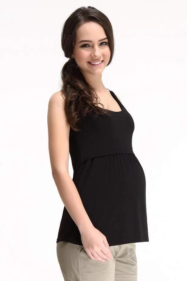 Abbey Empire Nursing Top Black