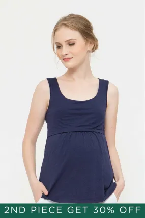 Abbey Empire Nursing Top Navy