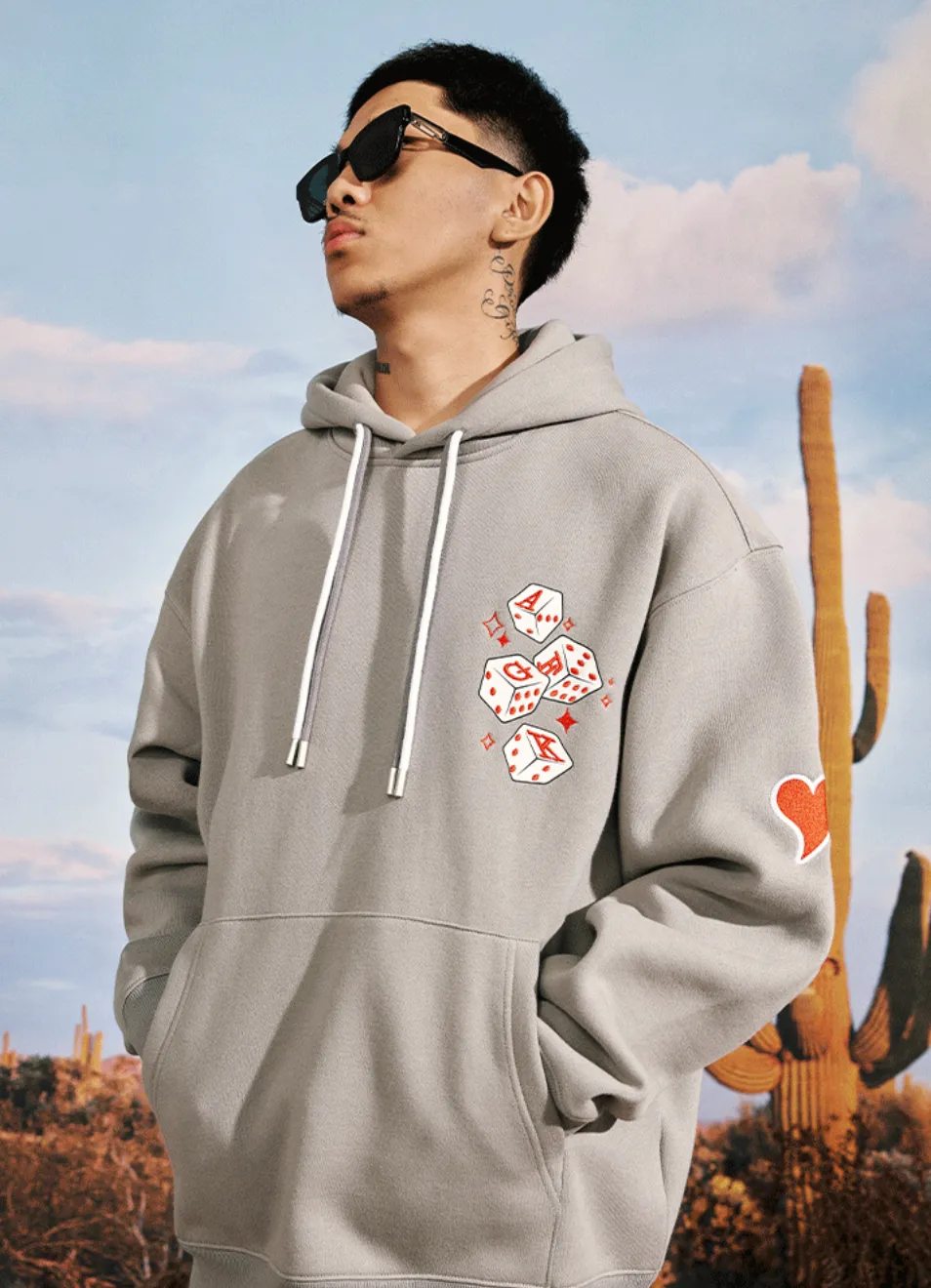 AFGK Lucky Dice Hoodie grey