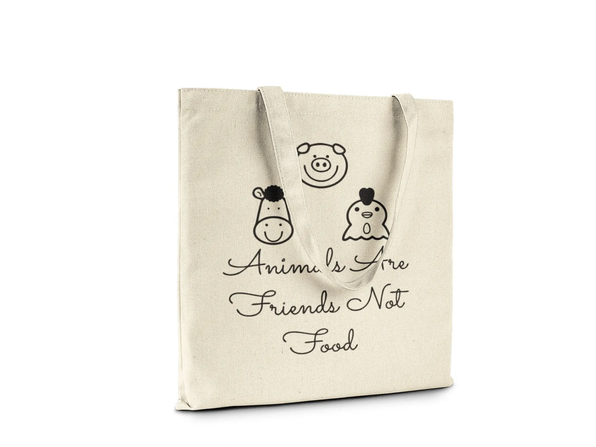 Animals are Friends Not Food || Organic Tote Bag