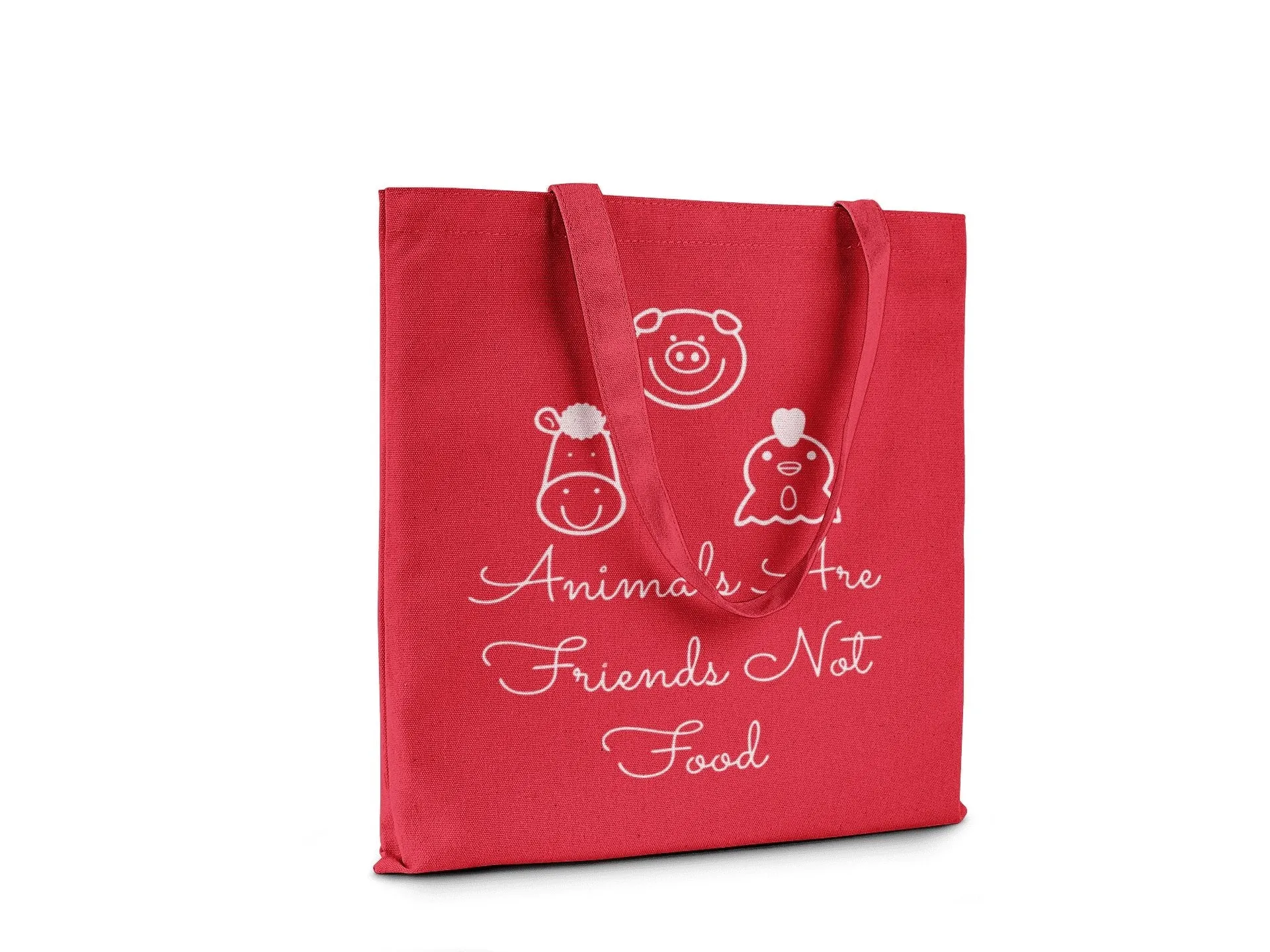 Animals are Friends Not Food || Organic Tote Bag