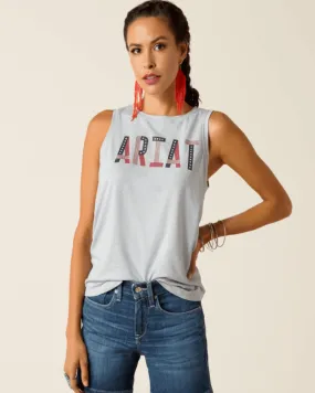 Ariat Women's Chambray Blue American Pride Sleeveless Tee 10051296