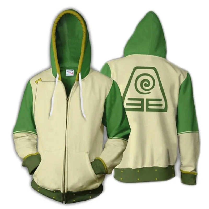 Avatar: The Last Airbender Hoodie 3D Printed Zip Up Polyester Hip Hop Men Hooded Hoodie for Spring Autumn Sportswear