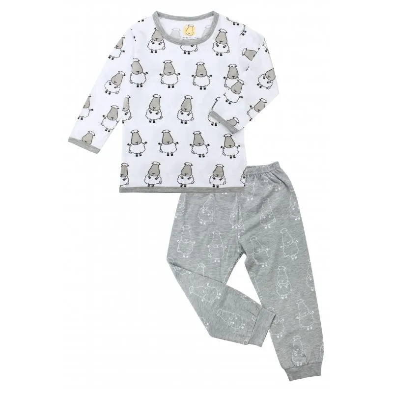 Baa Baa Sheepz Long Sleeve Shirt   Pants - White Big Sheep   Grey Big Sheep