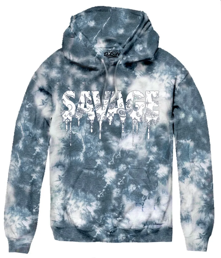 BIG SIZE SAVAGE BANDANA TIE DYE HOODIE