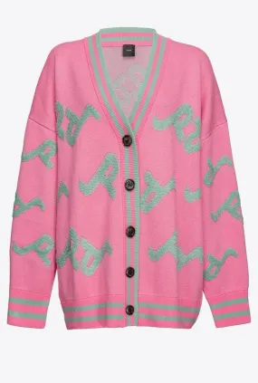 Cardigan college jacquard logato