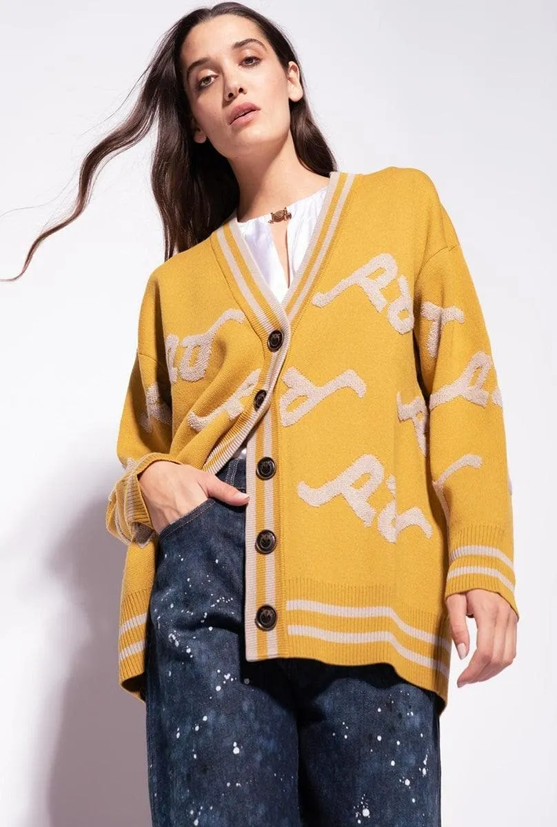 Cardigan college jacquard logato