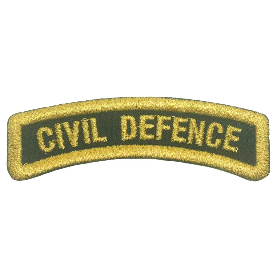 CIVIL DEFENCE TAB - BLACK METALLIC GOLD