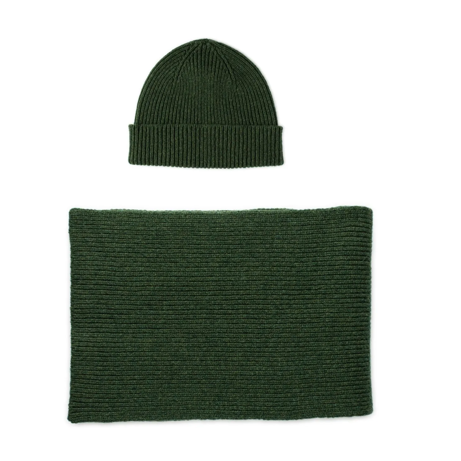 Country Green Lambswool Hat and Scarf Set | Clyde