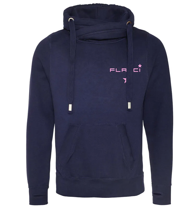 Cross Neck Hoodie | Oxford Navy