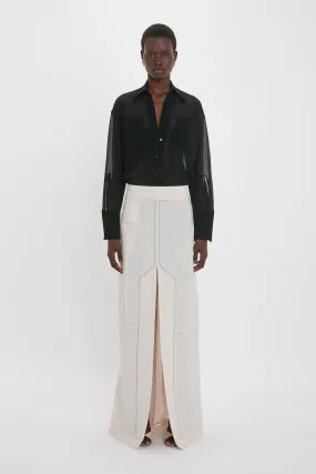 Deconstructed Floor-Length Skirt In Bone