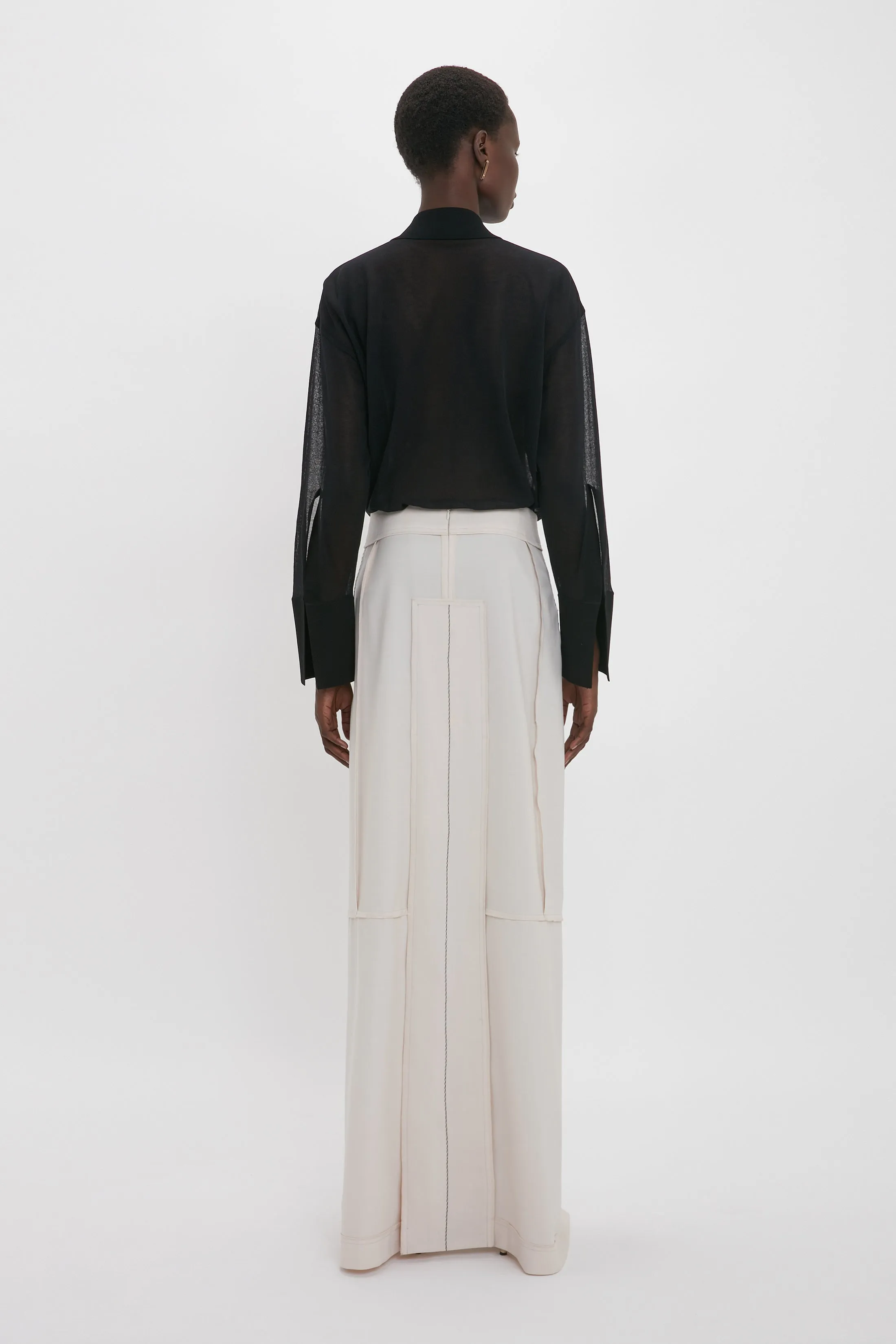 Deconstructed Floor-Length Skirt In Bone