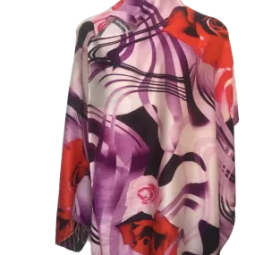 Designer Silk Scarf - Pink Rose