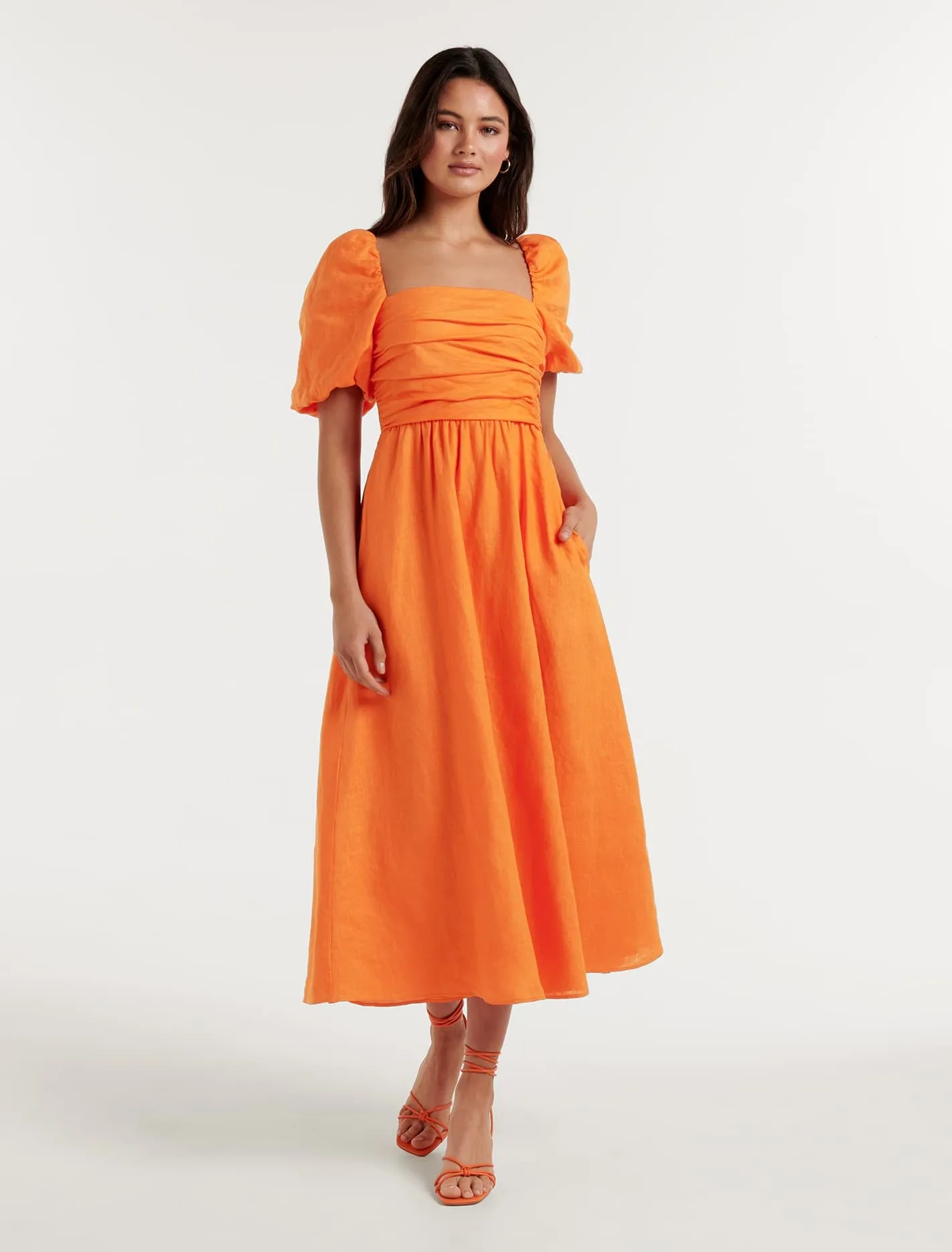 Dream Ruched Bodice Midi Dress