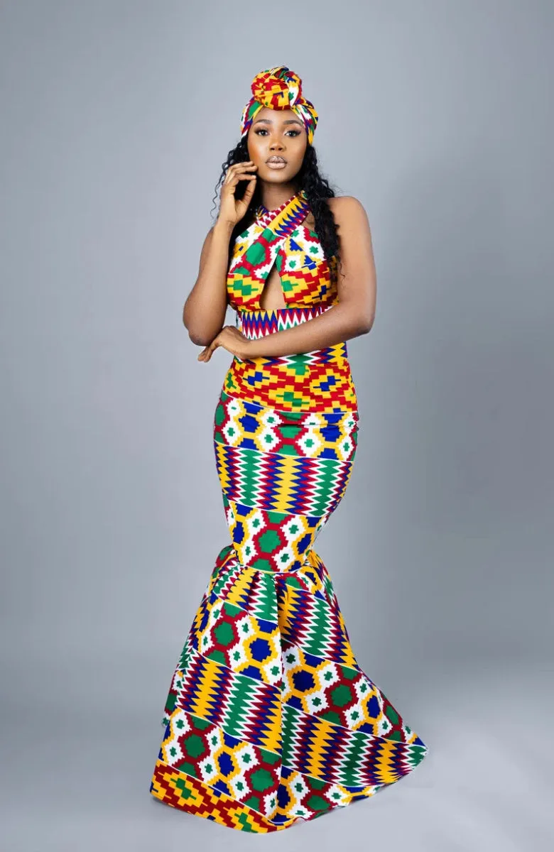 Elegant Chenai African Print Set | Kente & Ankara Clothing