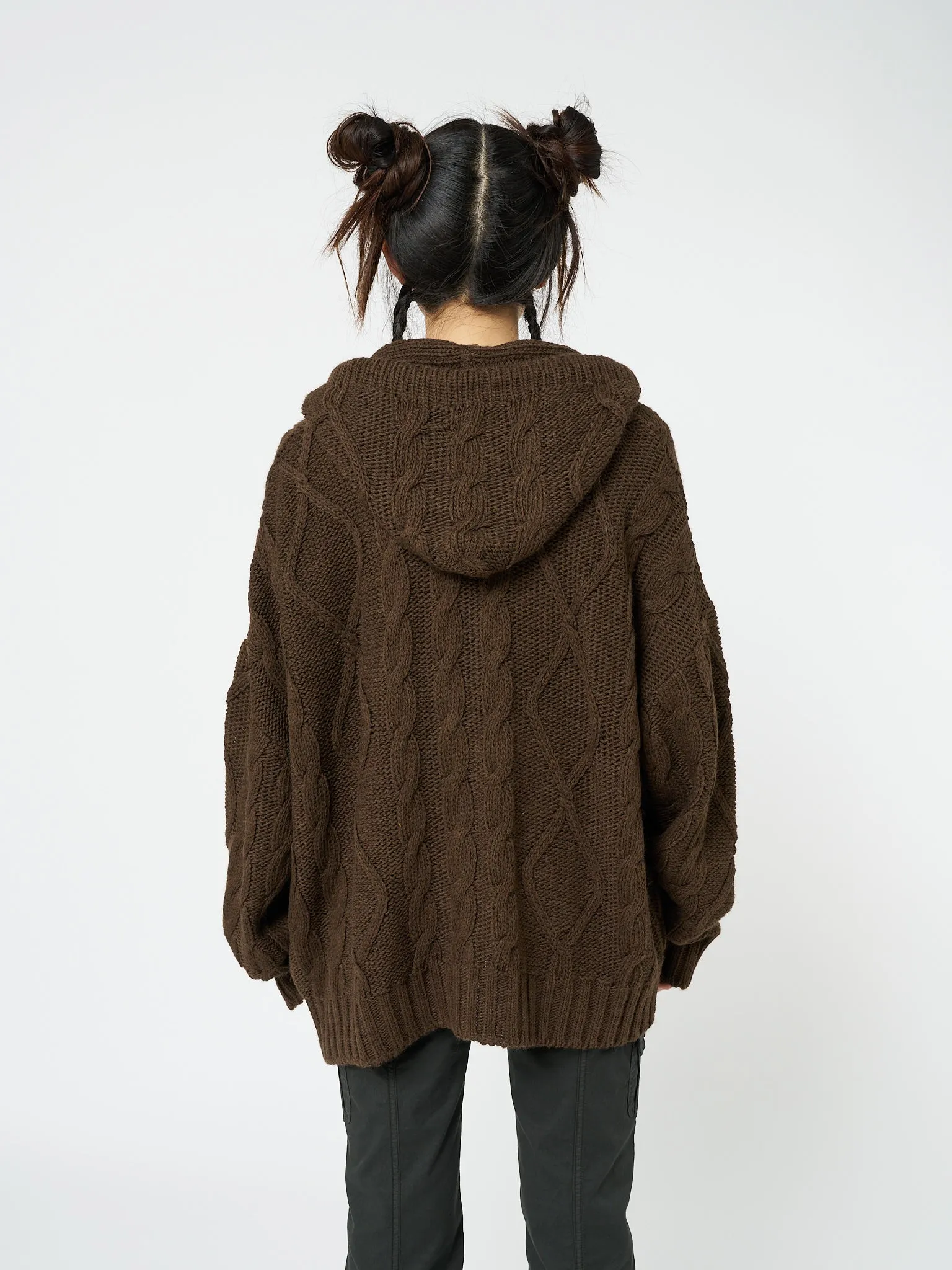 Eli Brown Zip Up Cable Knit Cardigan