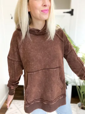 Ella Washed Hoodie: Brown