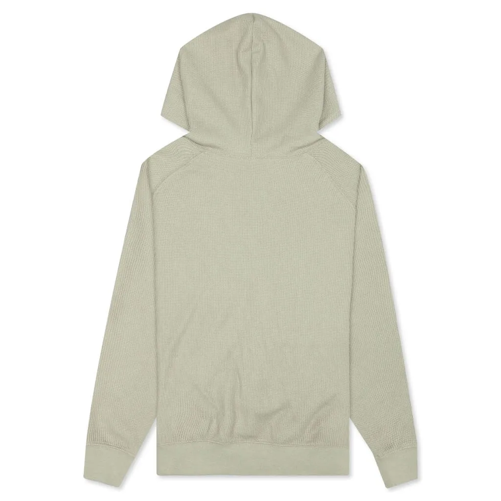 Essentials Kid's Waffle Henley Hoodie - Seafoam