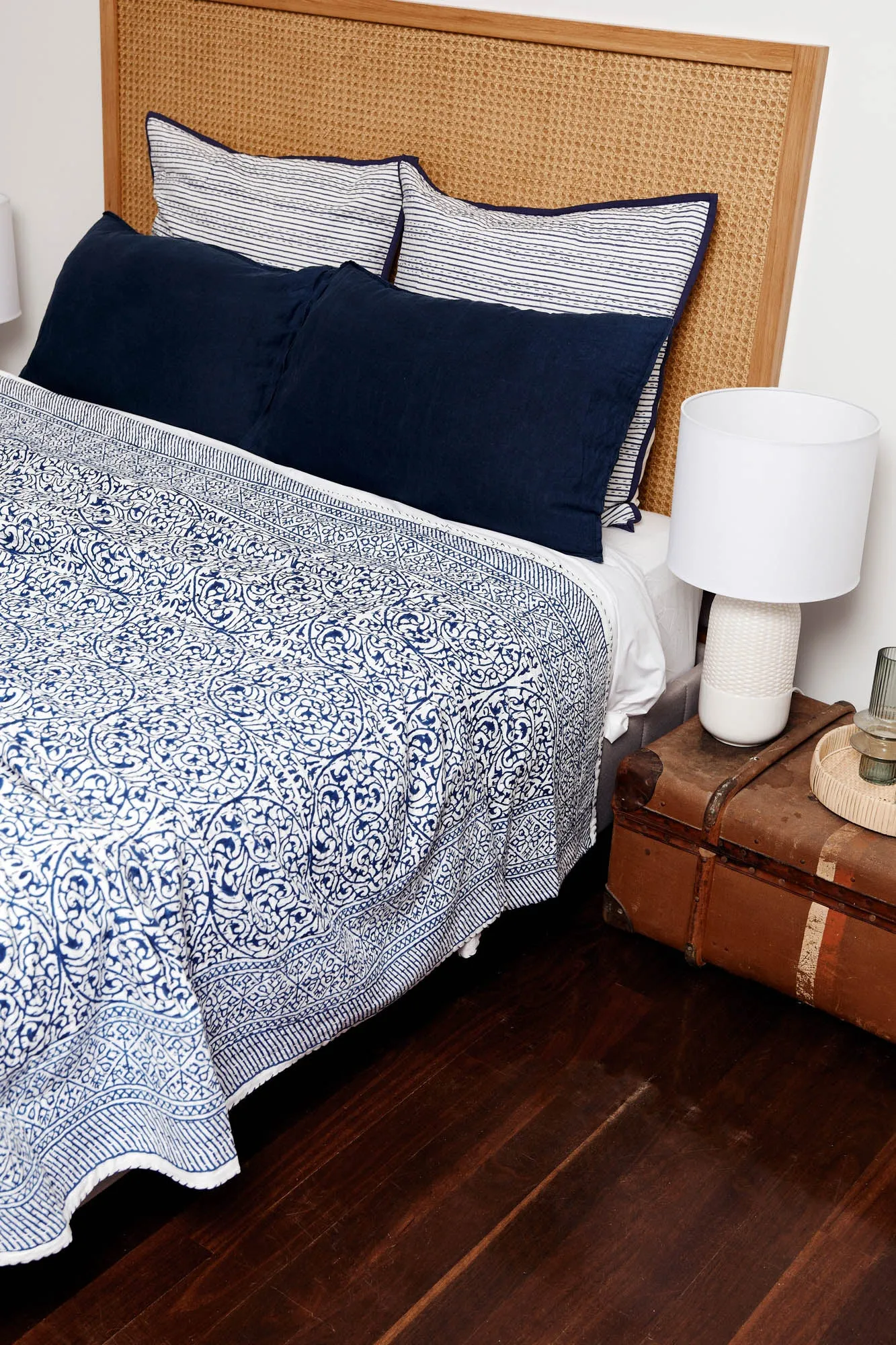 Kantha European Pillowcase Indigo