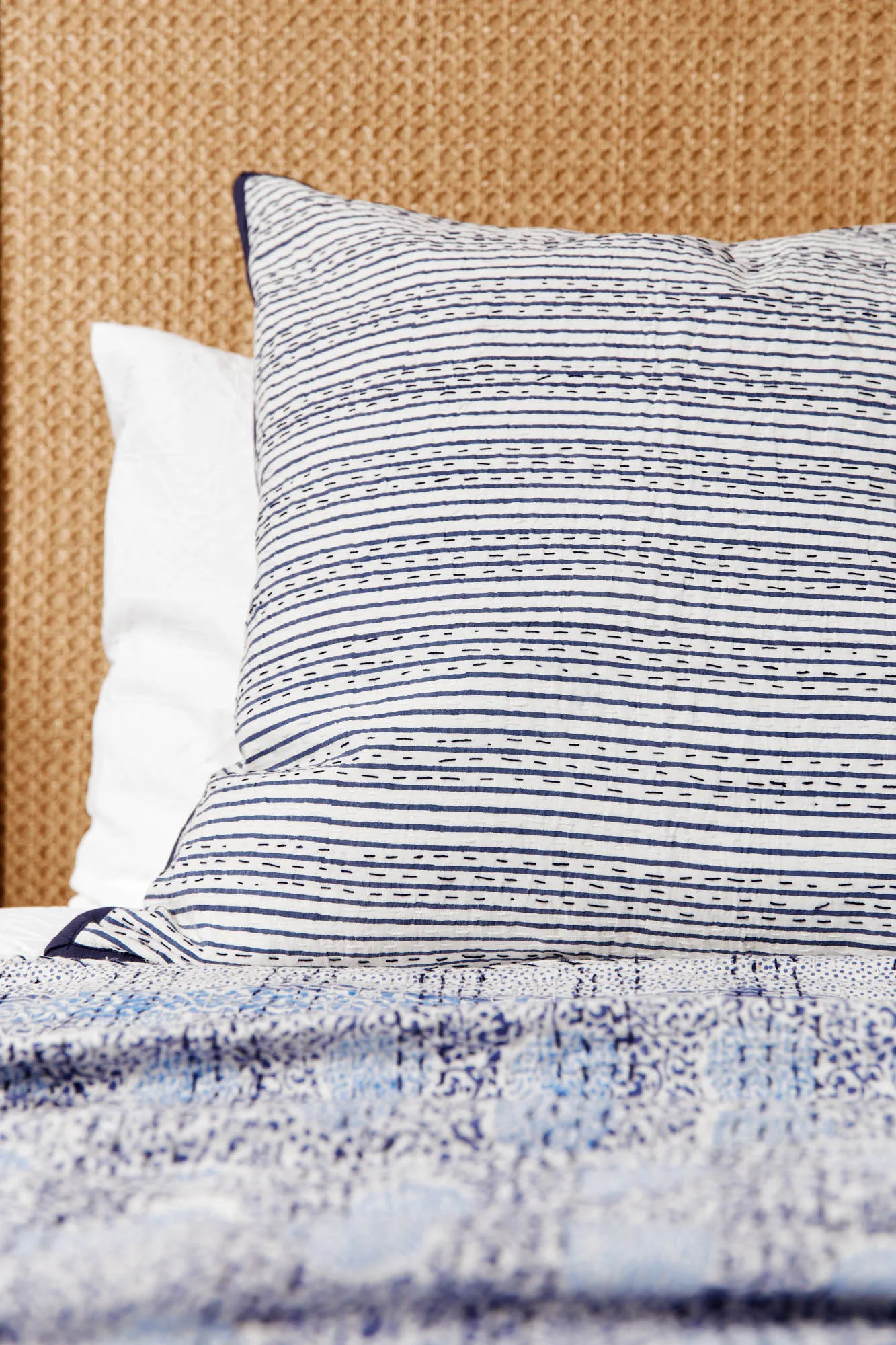 Kantha European Pillowcase Indigo