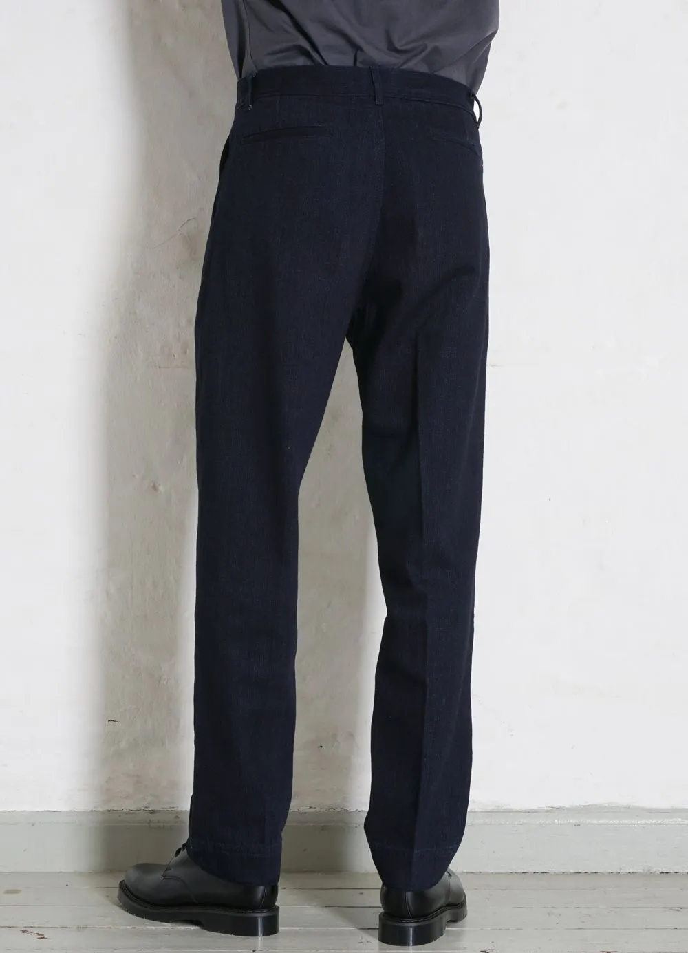 KEN | Wide Cut Work Trousers | Black Indigo