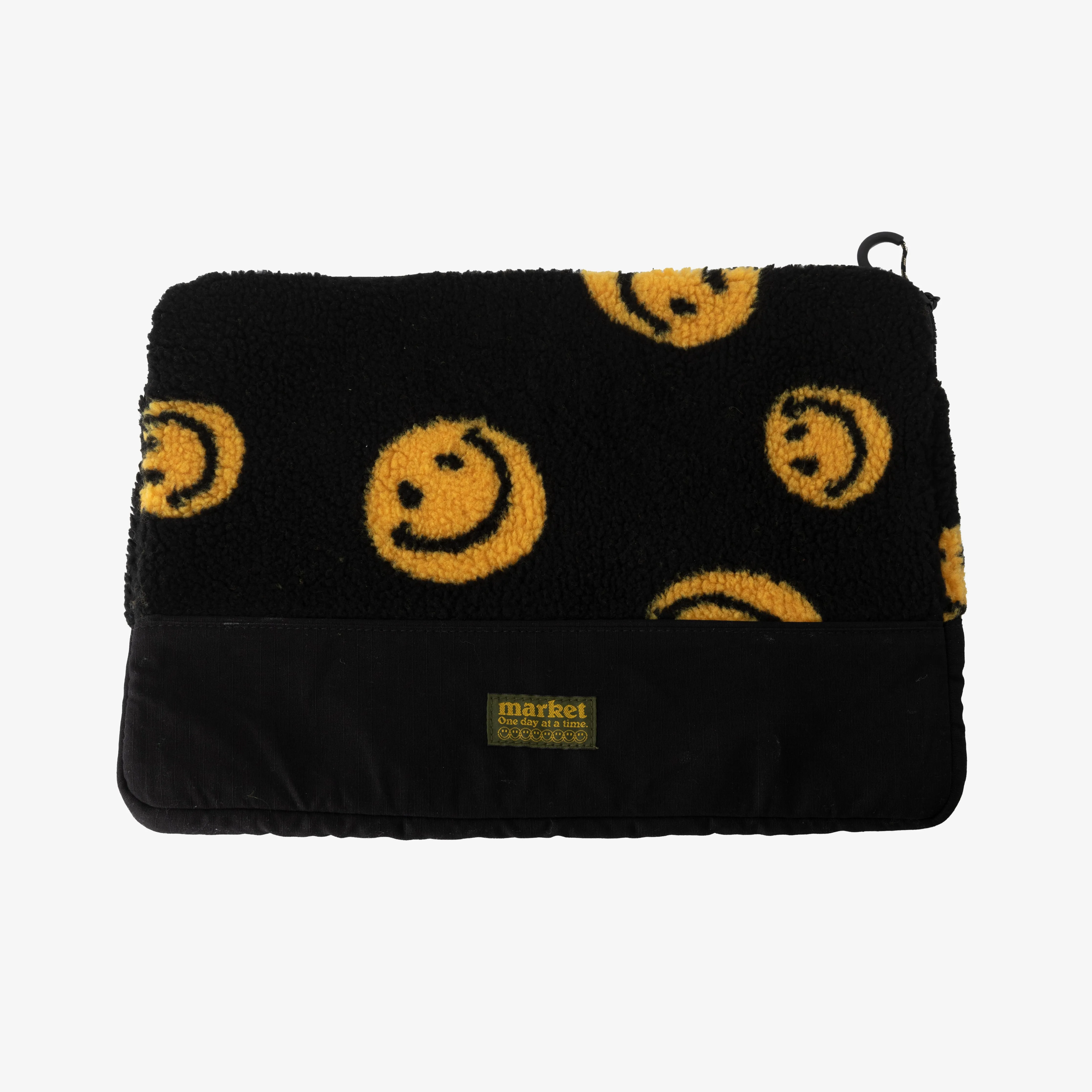 Market Smiley Vintage Sherpa Laptop Sleeve Black