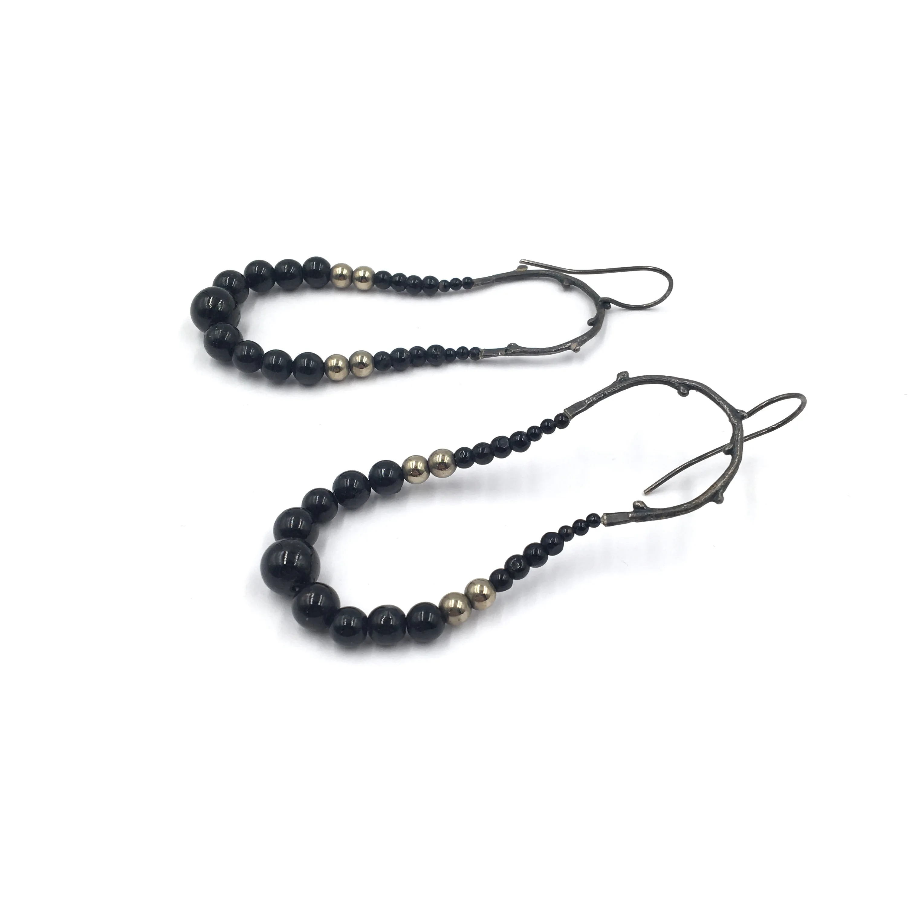 Maxima Earrings, Tourmaline & Pyrite