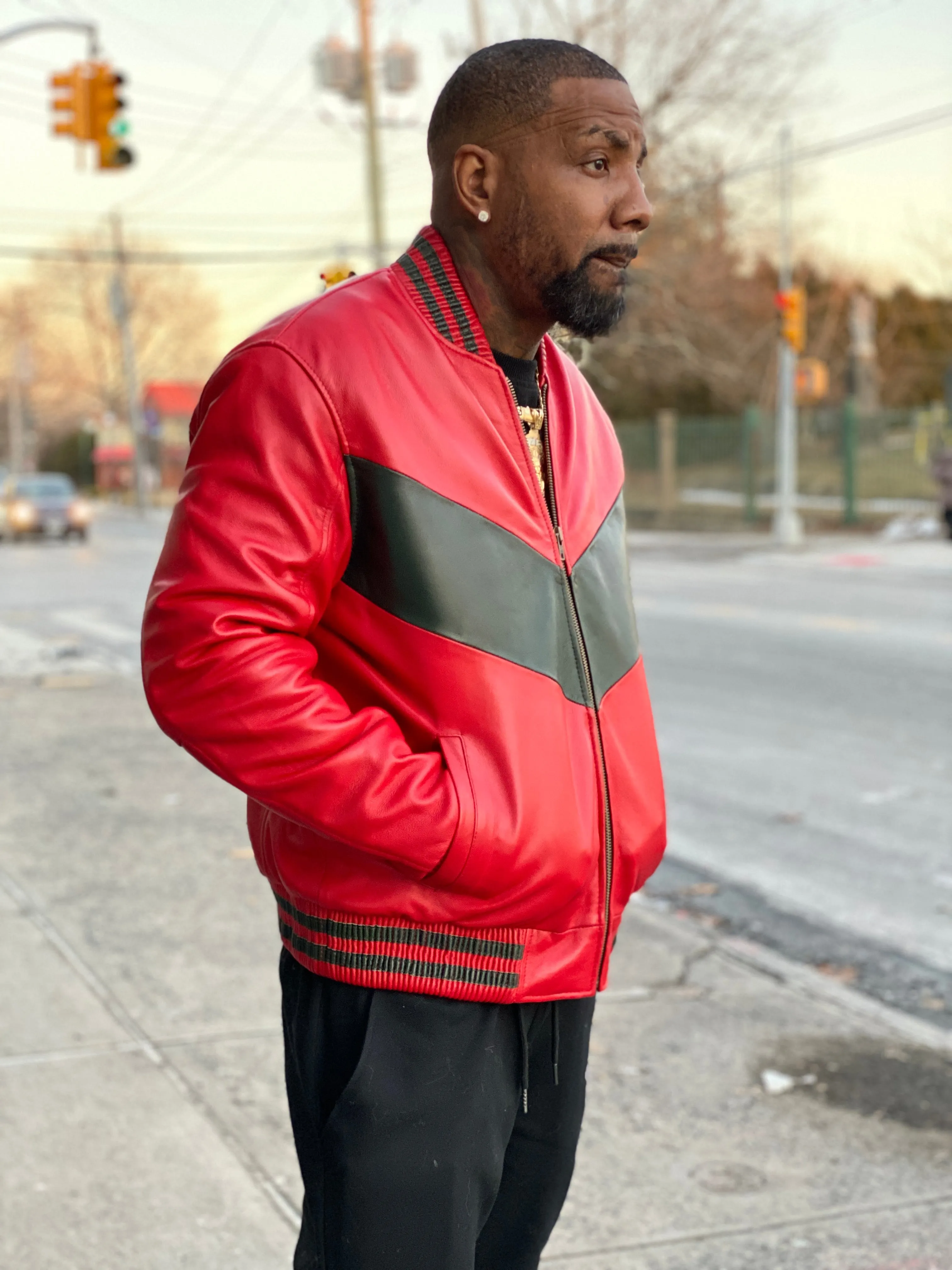 Men's V Baseball Jacket Christmas Colorway