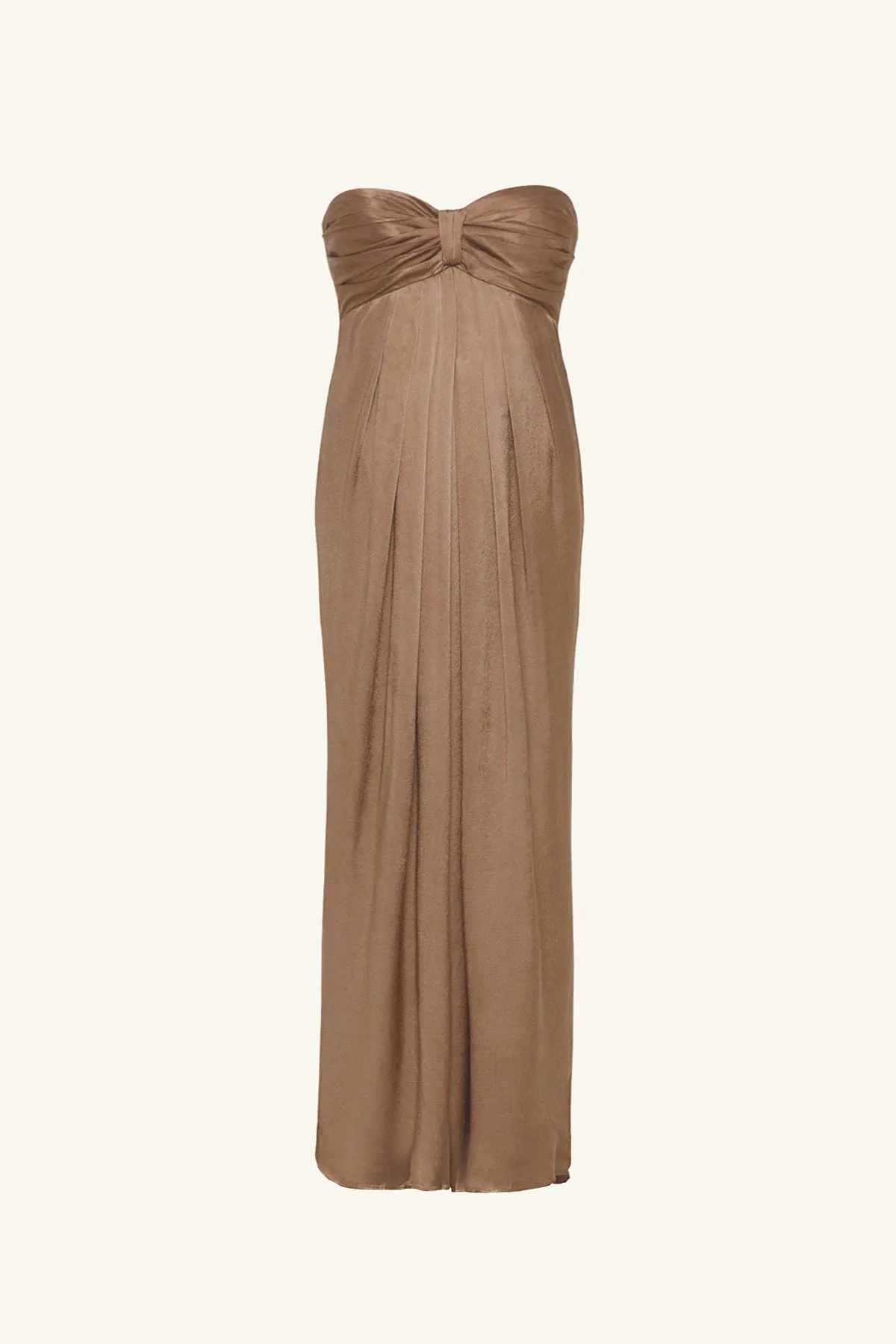 MILO STRAPLESS KNOT MIDI DRESS - CACAO