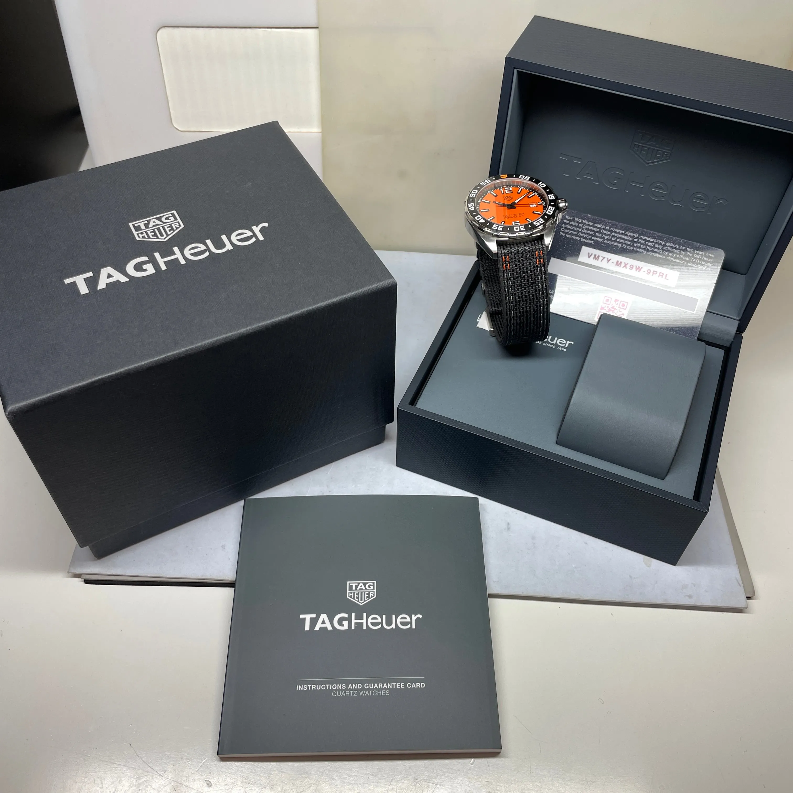 Pre-owned Tag Heuer 200M Formula 1 Orange Dial Quartz Watch 43MM WAZ1010A.FC8305