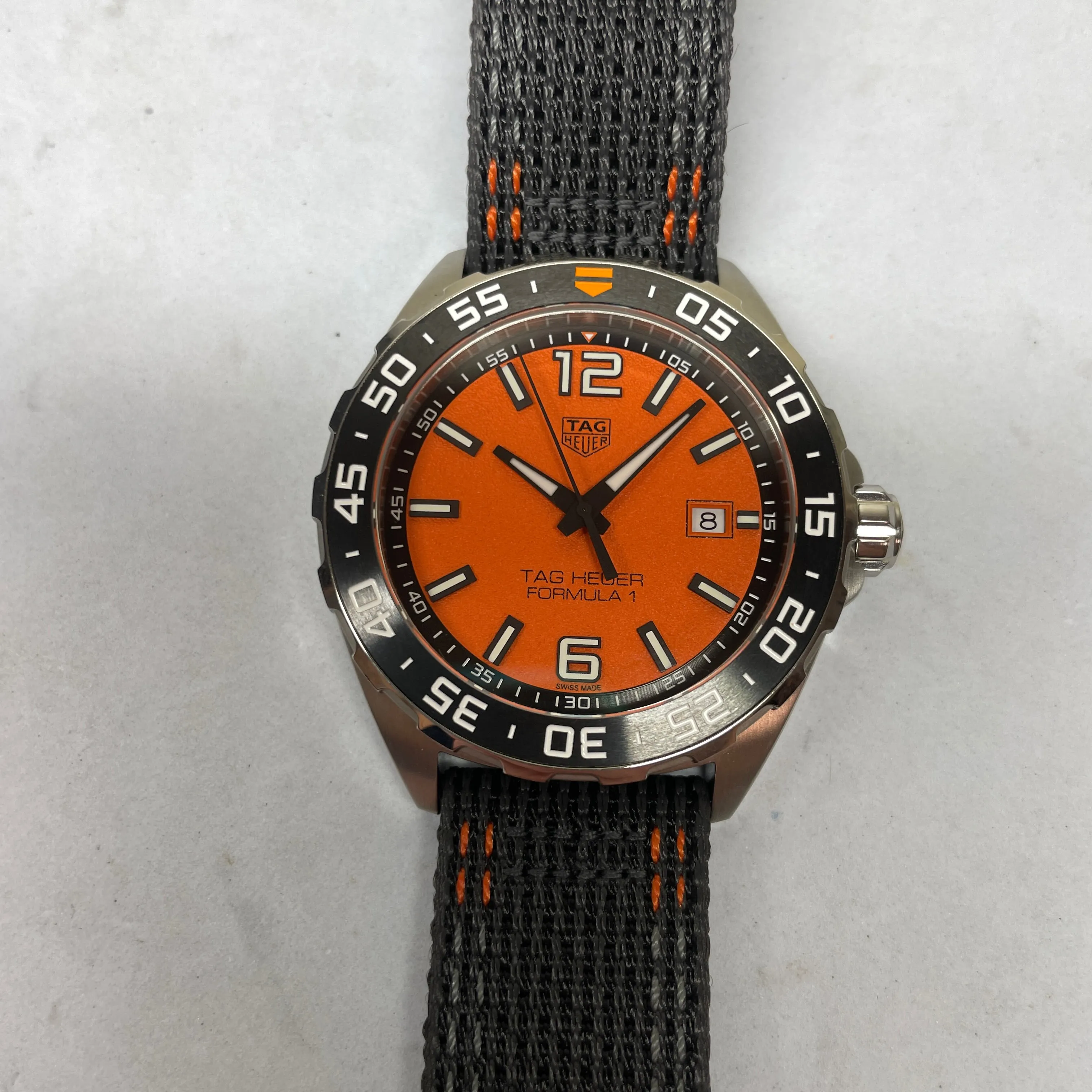 Pre-owned Tag Heuer 200M Formula 1 Orange Dial Quartz Watch 43MM WAZ1010A.FC8305