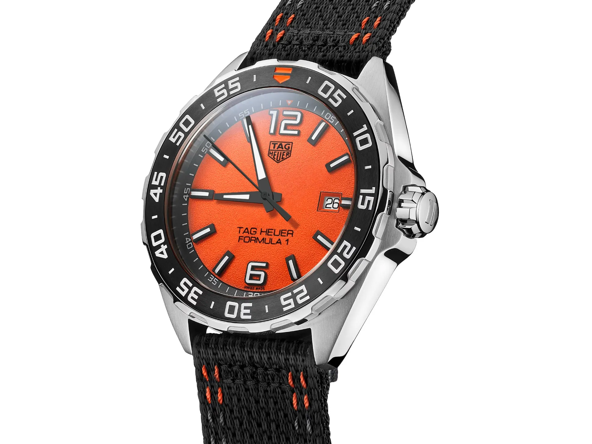 Pre-owned Tag Heuer 200M Formula 1 Orange Dial Quartz Watch 43MM WAZ1010A.FC8305