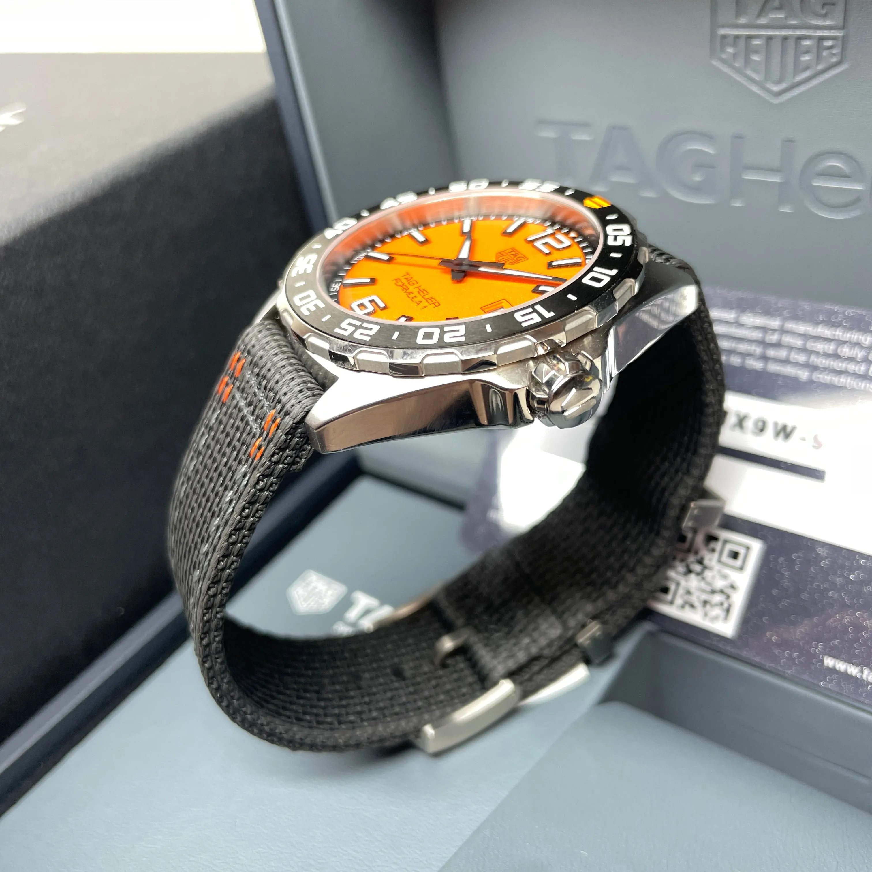 Pre-owned Tag Heuer 200M Formula 1 Orange Dial Quartz Watch 43MM WAZ1010A.FC8305