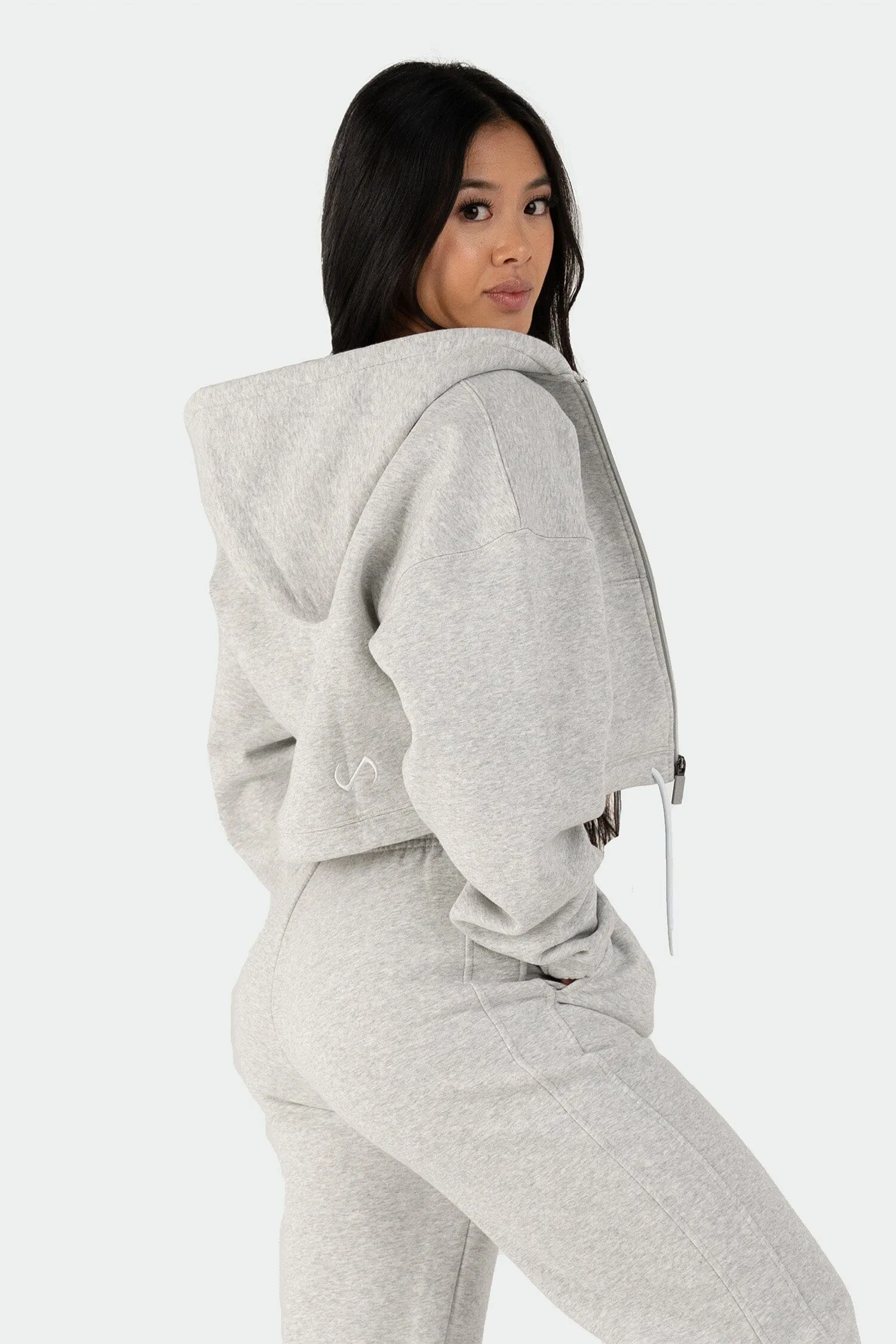 Reset Cropped Zip-Up Hoodie