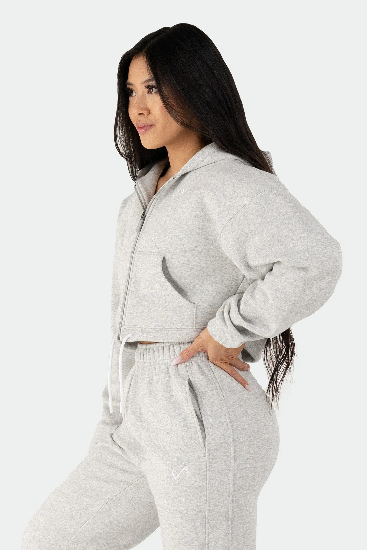 Reset Cropped Zip-Up Hoodie