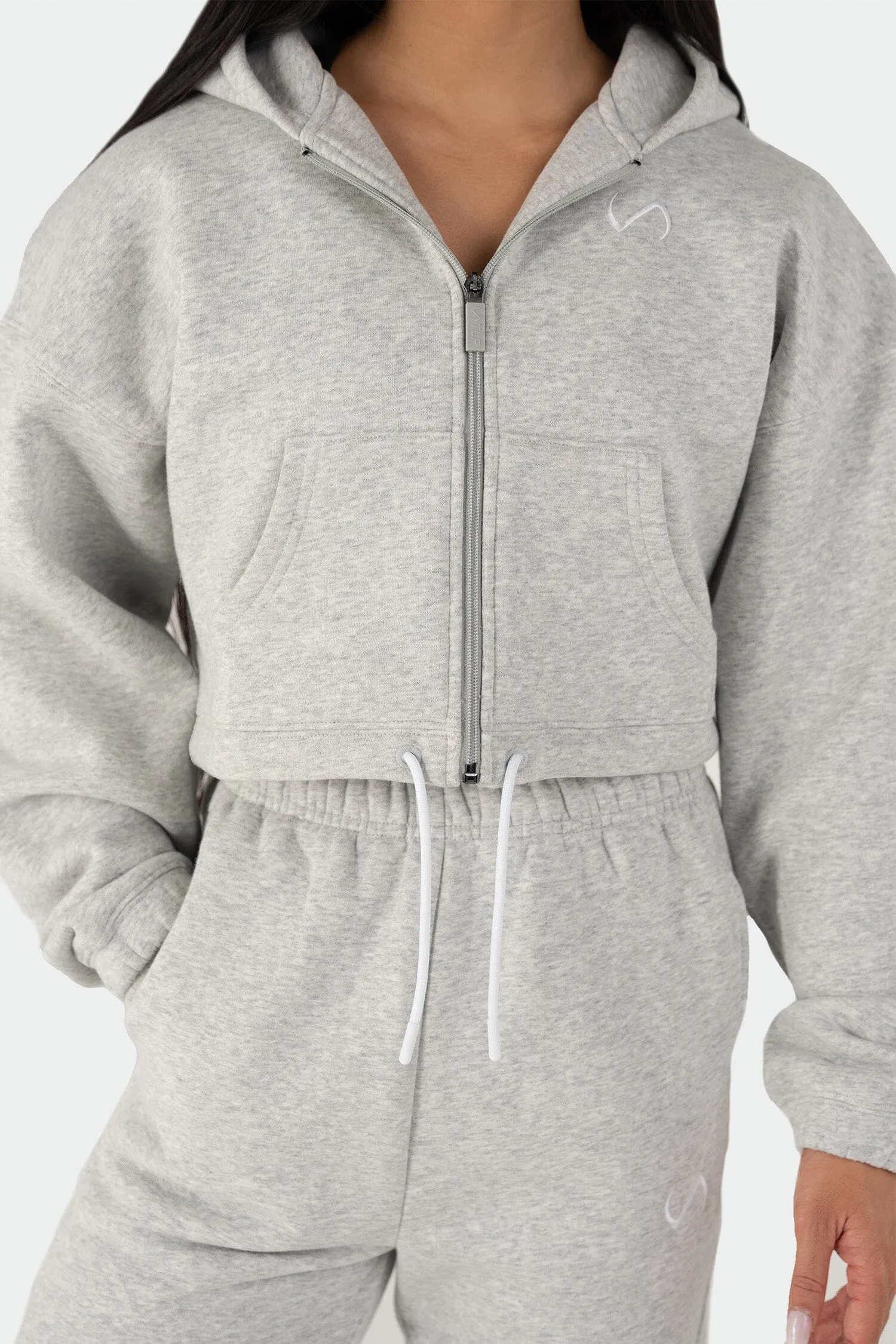 Reset Cropped Zip-Up Hoodie