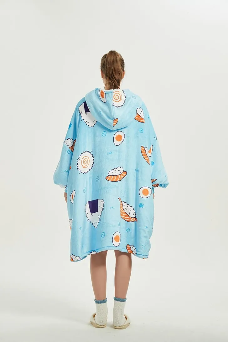 Snuggly™ Oversized I Love Sushi Blanket Hoodie