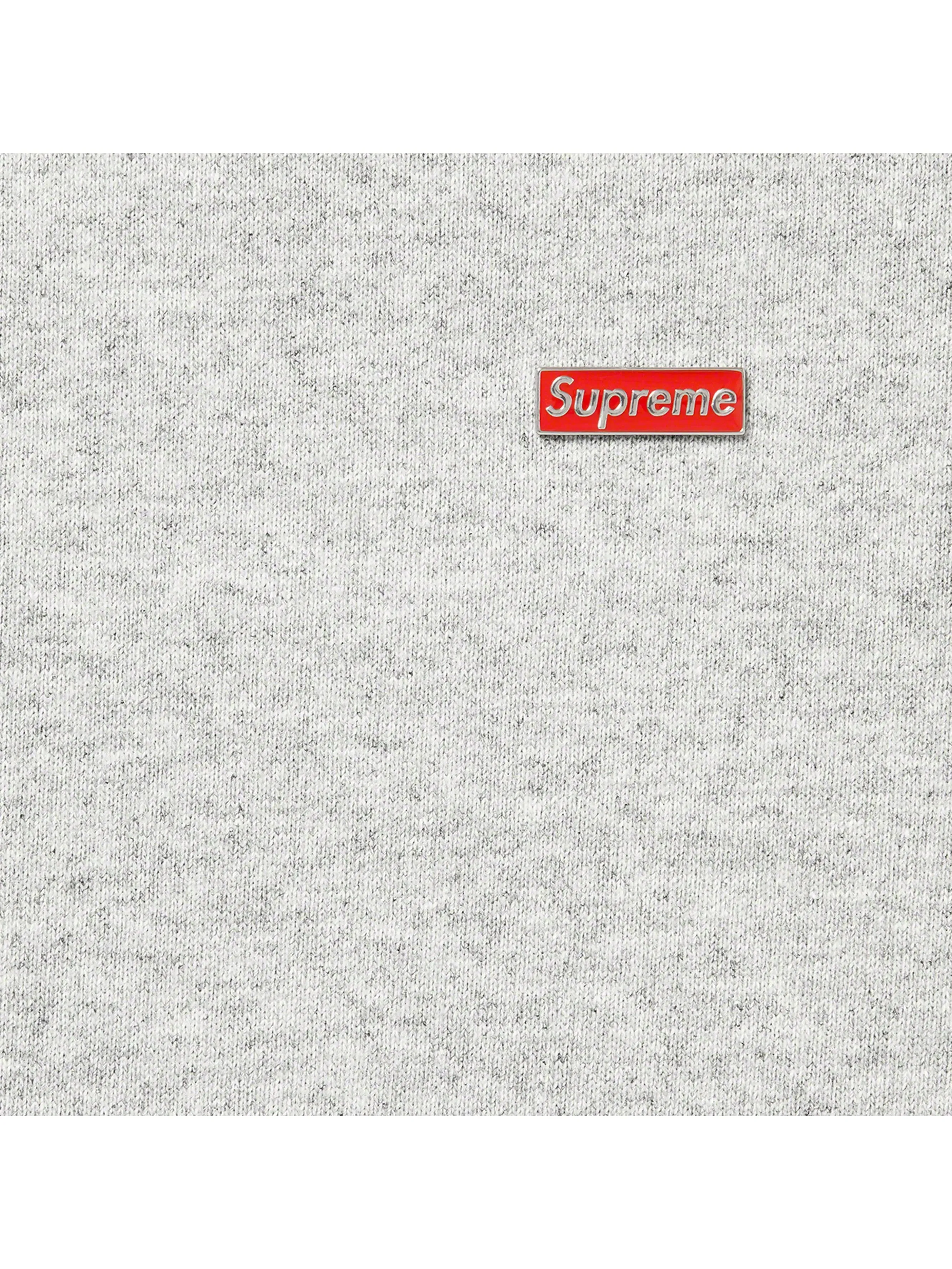 Supreme Enamel Small Box Hooded Sweatshirt Heather Grey