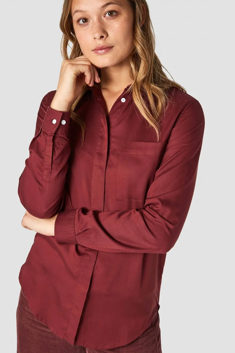 taja shirt burgundy