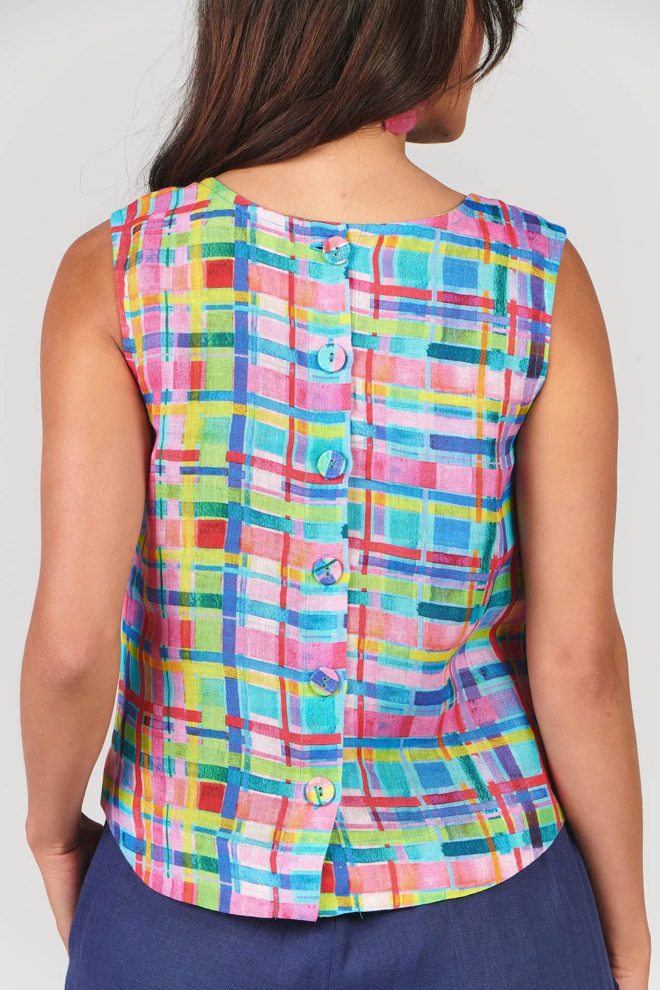 Taylah Tank Rainbow Gingham