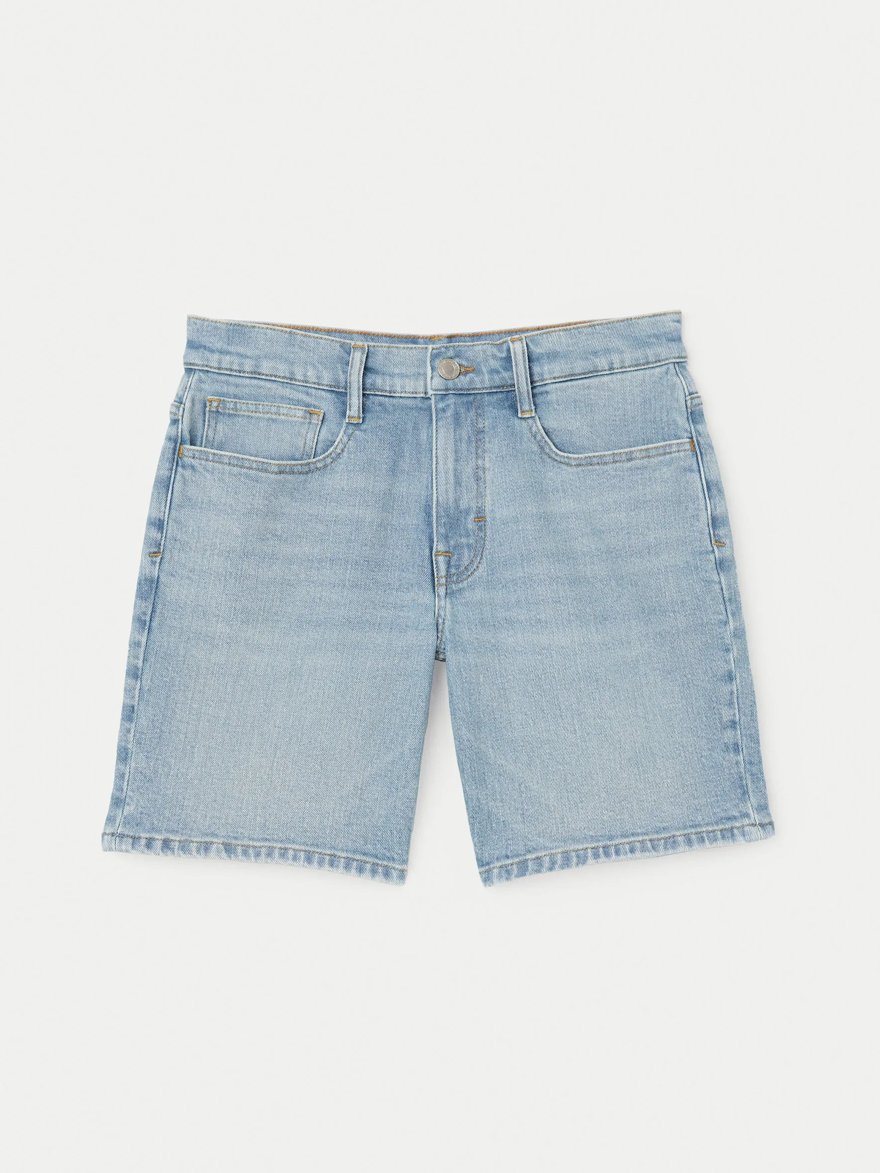 The Adam Slim 8in Short in Vintage Blue