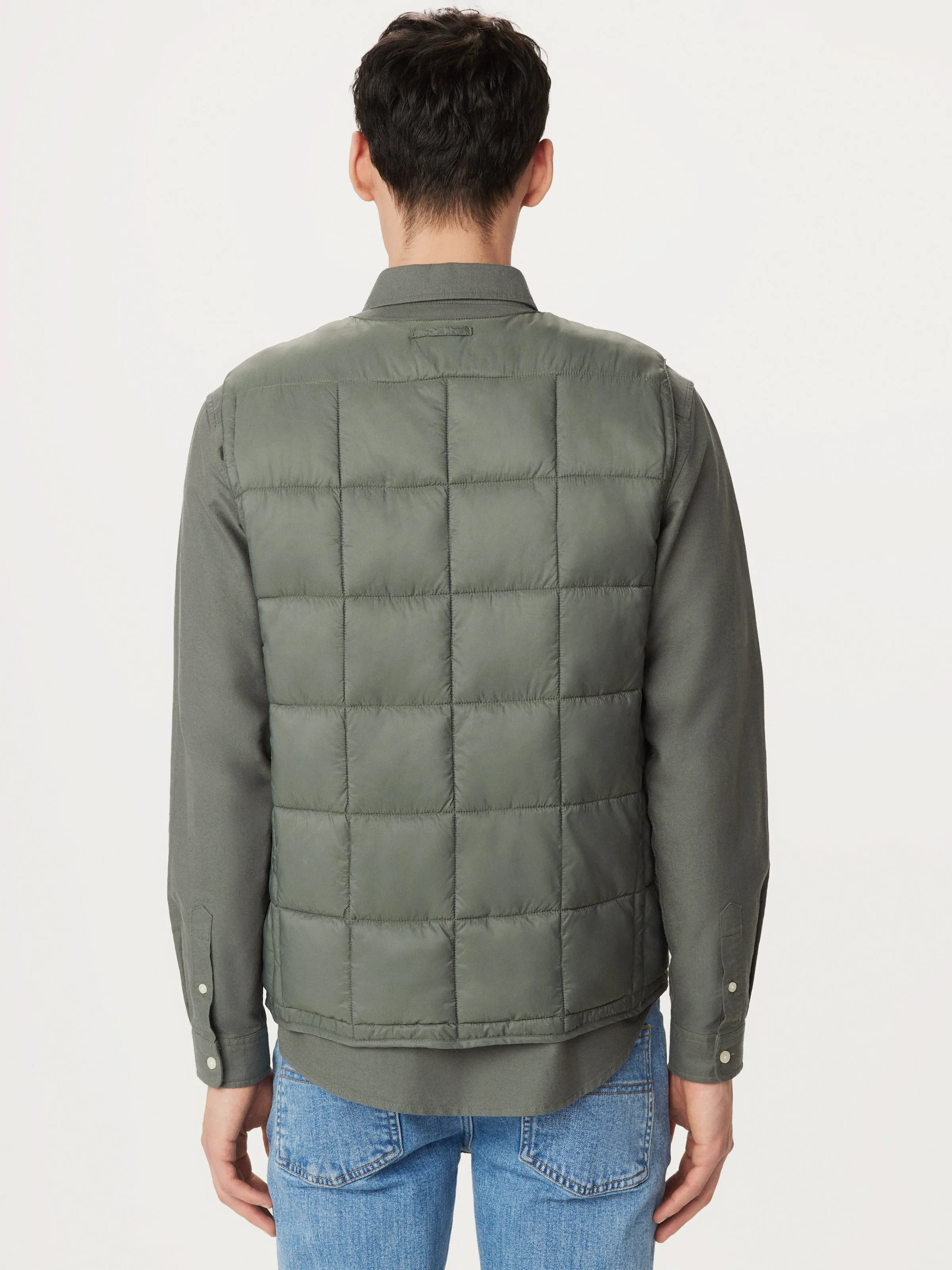 The Aero Quilted Vest in Boreal Green