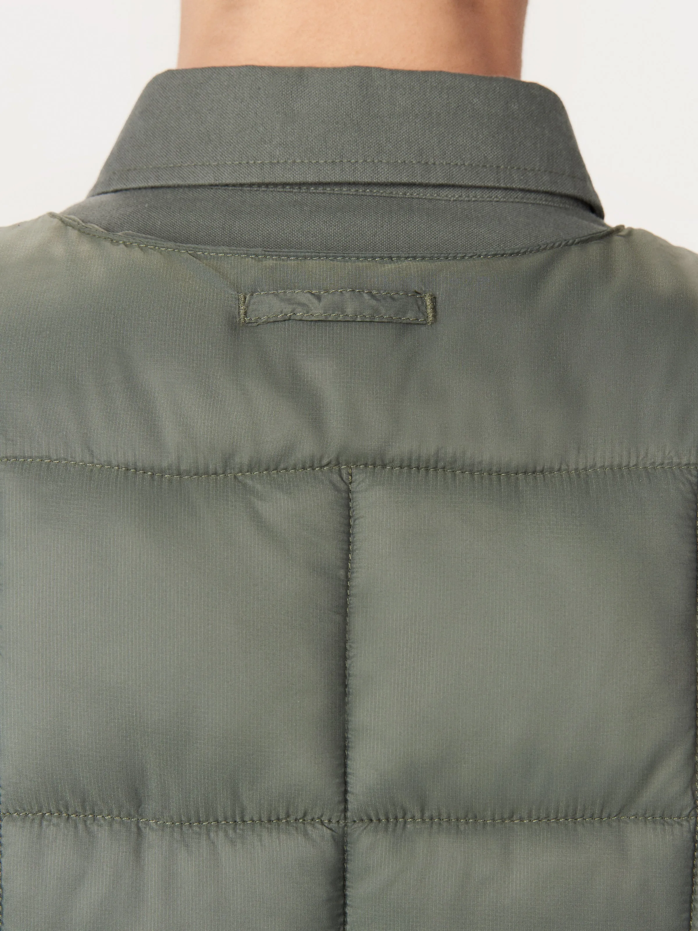 The Aero Quilted Vest in Boreal Green