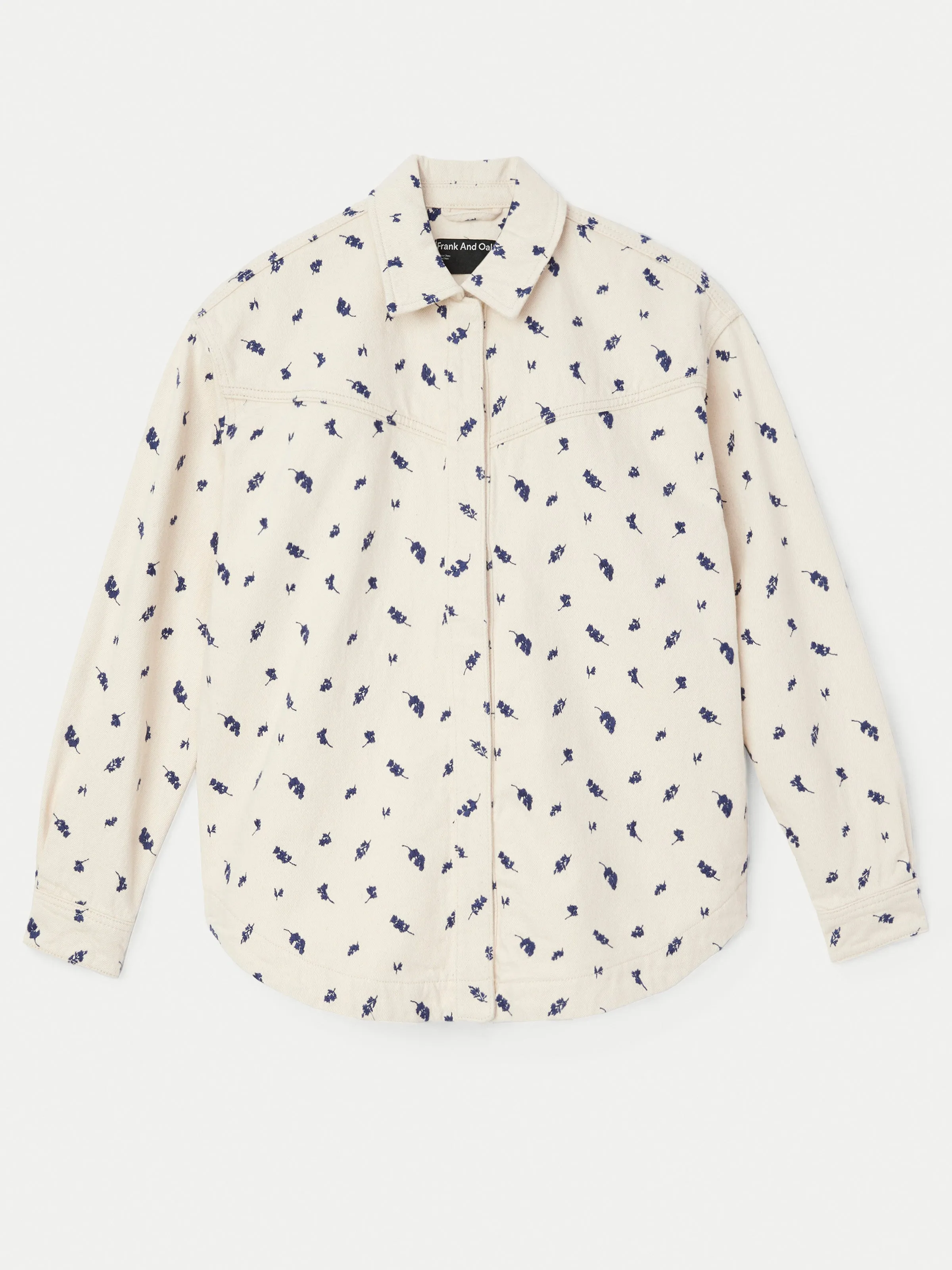 The Floral Denim Overshirt in White