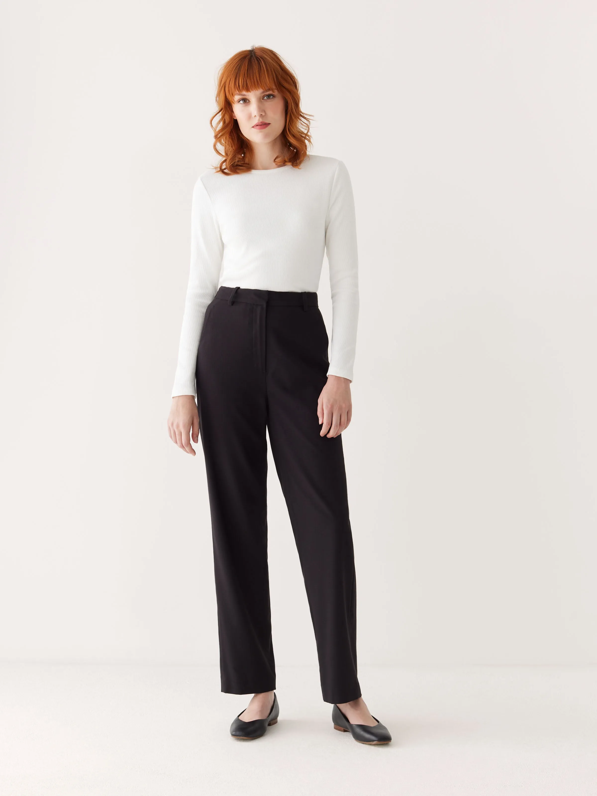 The Jane Straight Pant in Black