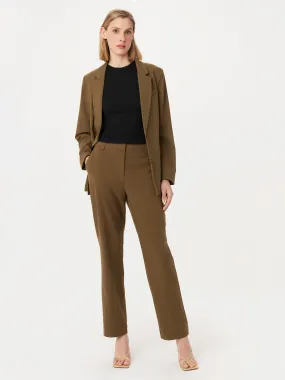 The Jane Straight Pant in Sepia