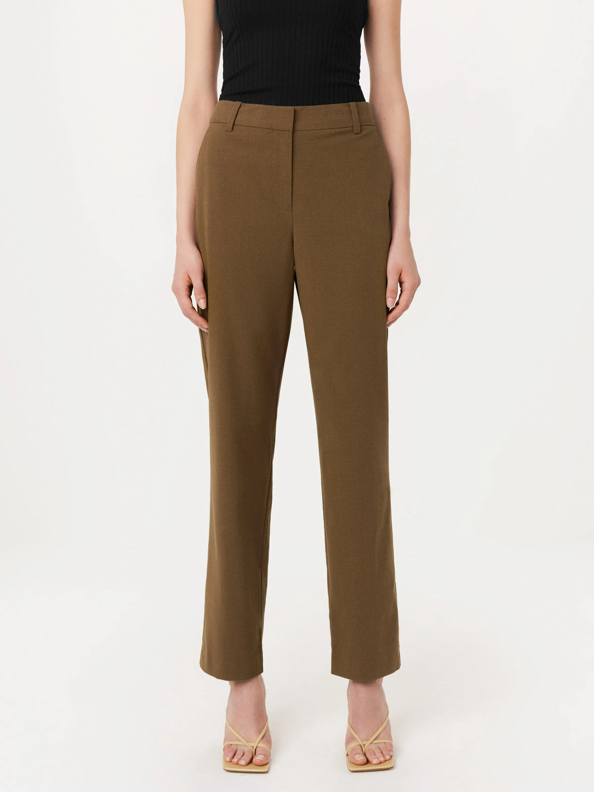 The Jane Straight Pant in Sepia