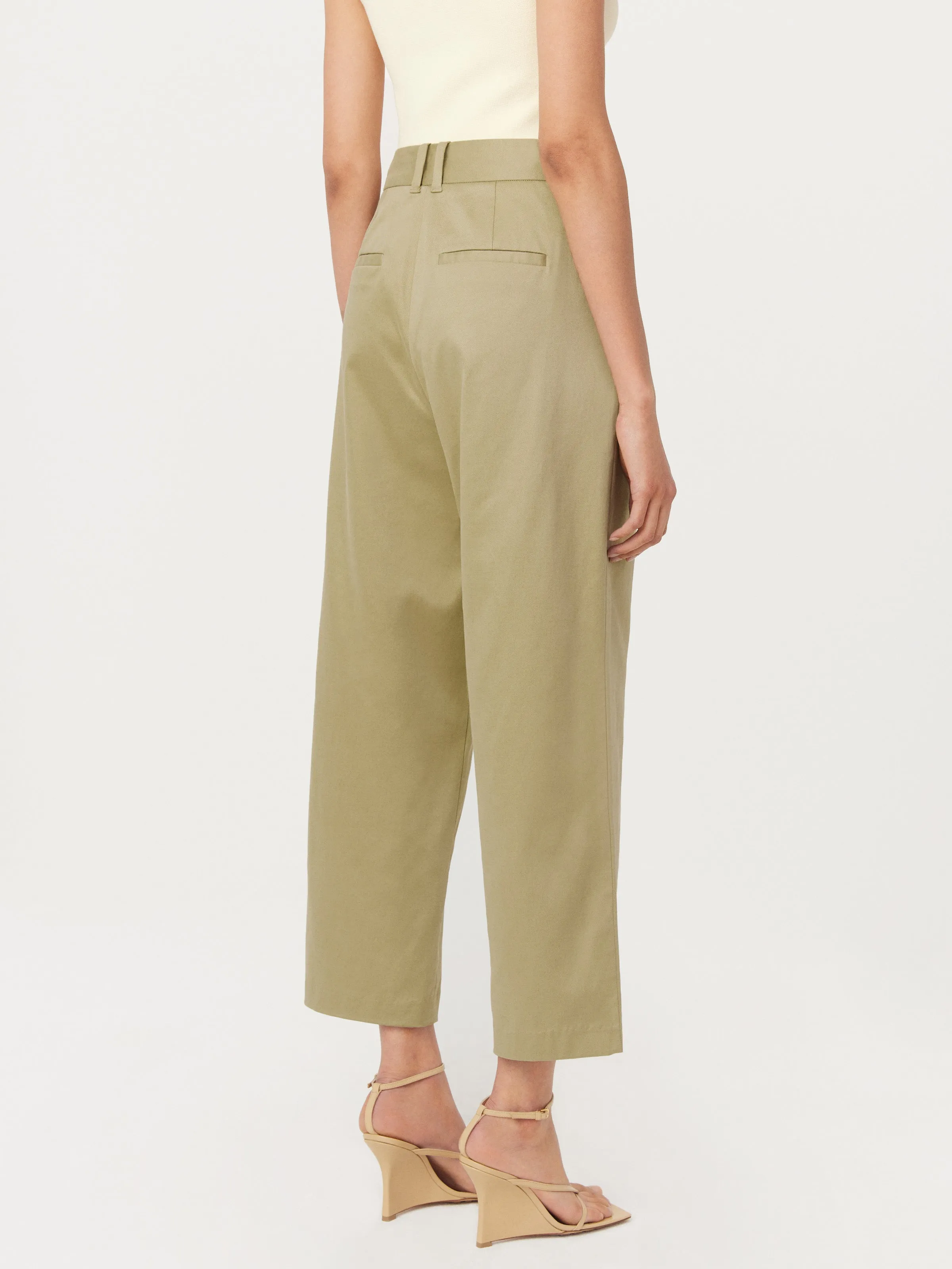 The Mia Wide Balloon Pant in Green Beige