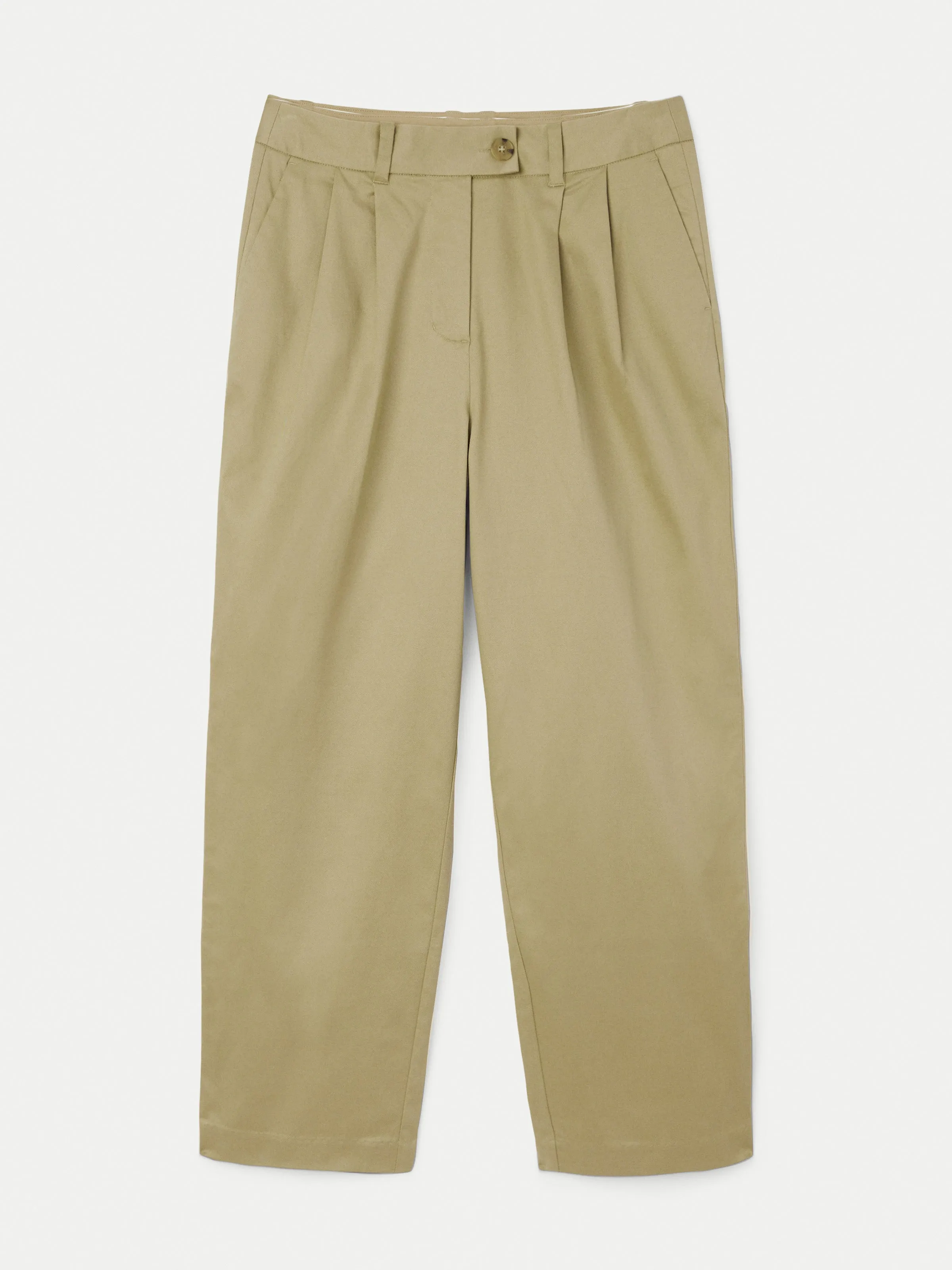 The Mia Wide Balloon Pant in Green Beige